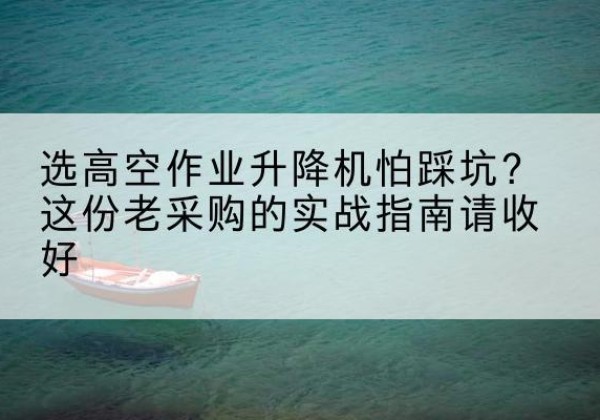 阜新高空作业升降机厂家推荐-选高空作业升降机怕踩坑？这份老采购的实战指南请收好