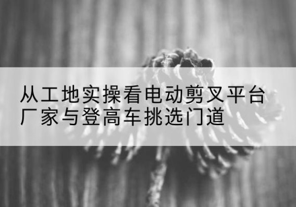 阜新电动剪叉升降平台厂家-从工地实操看电动剪叉平台厂家与登高车挑选门道